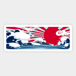 japan fuji ocean wave Sticker